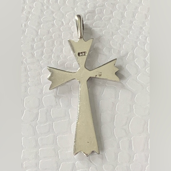 Vintage 925 Sterling Silver Cross Pendant - Picture 8 of 8